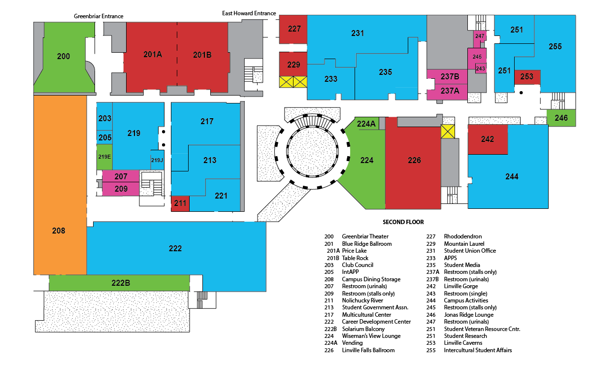 PSU Second Floor Map